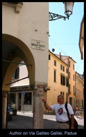 Author on Via Galileo Galilei, Padua